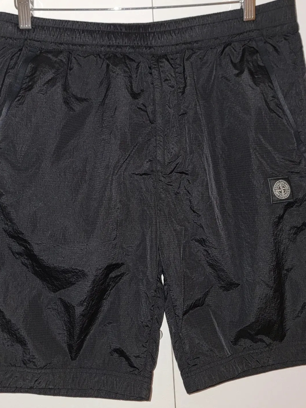 Stone Island Black Nylon Swim/Track Shorts